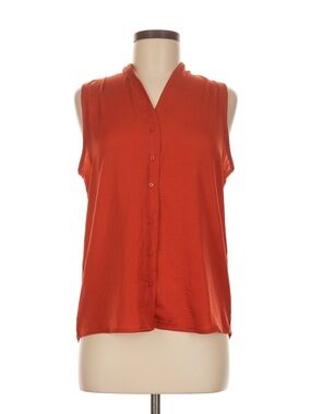 Banana Republic Sleeveless Button-Front Blouse - Burnt Orange